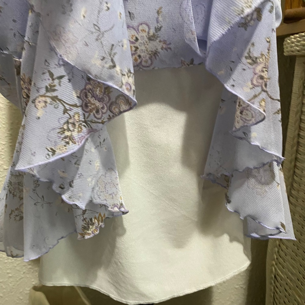 Vintage Dress Cottagecore whimsy Women Mesh Floral Ruffle 14 Purple Bulgaria - Picture 9 of 9